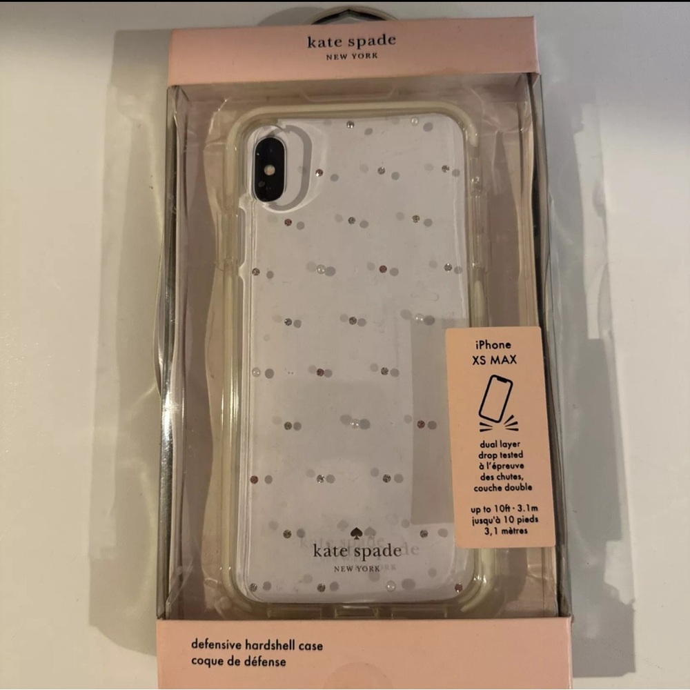 Kate Spade iPhone 11 Pro Max or XS Max Hardshell case White & Pink stones NIB